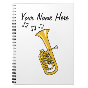 Tenor Horn Brass Musician Music Teacher Custom Notebook