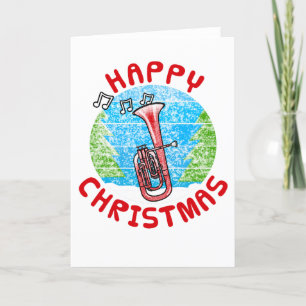 Tenor Horn Christmas Card Hornist Brass Musician