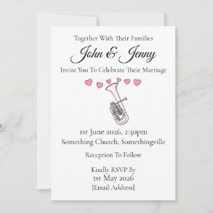 Tenor Horn Wedding Invitation Brass Musicians