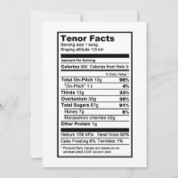 Tenor "Nutritional Information Label"