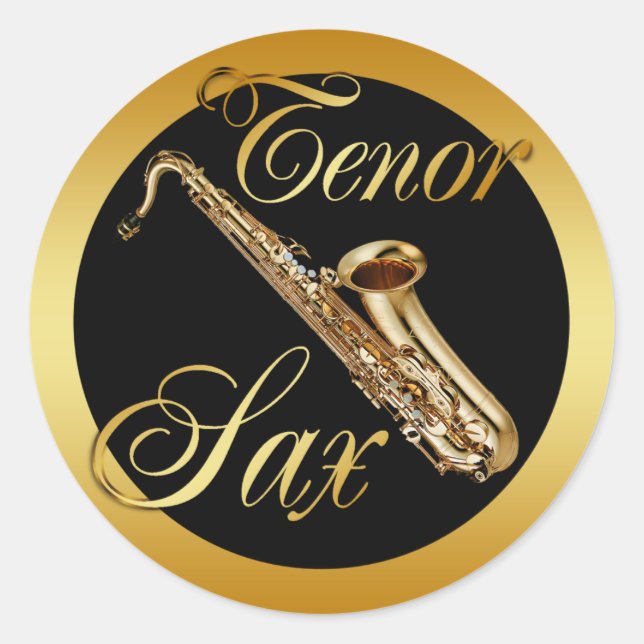 TENOR SAX CLASSIC ROUND STICKER (Front)
