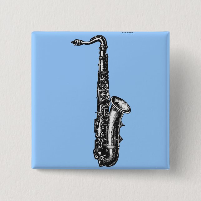 Tenor Saxophone 15 Cm Square Badge (Front)