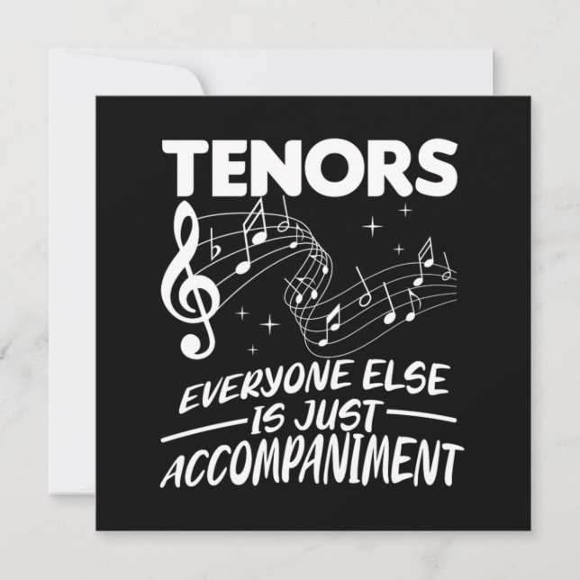 Tenors Choir Music Singer Tenor Concert Band Gift Invitation (Front)