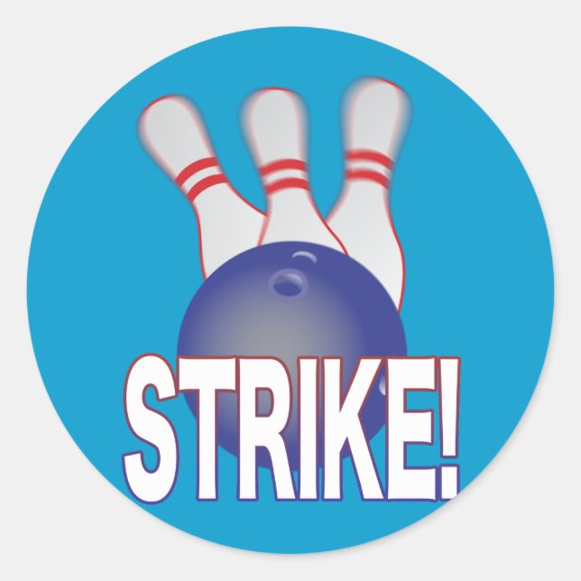 Tenpin Bowling Classic Round Sticker (Front)
