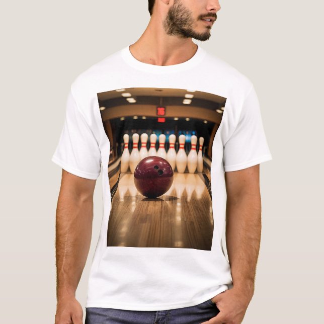Tenpin Bowling Strike. T-Shirt (Front)