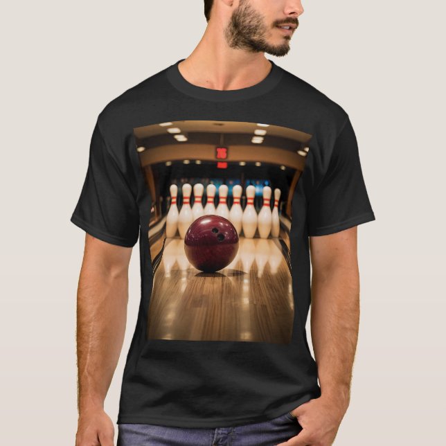 Tenpin Bowling Strike. T-Shirt (Front)