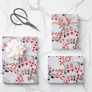 Tens Layered Poker Cards, Gift Wrap Sheets,