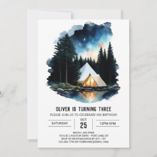 Tent Adventure Birthday Invitation
