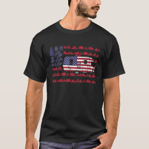 Tent Camper Van American Flag Camping 4th Of July T-Shirt