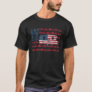 Tent Camper Van American Flag Camping 4th Of July T-Shirt