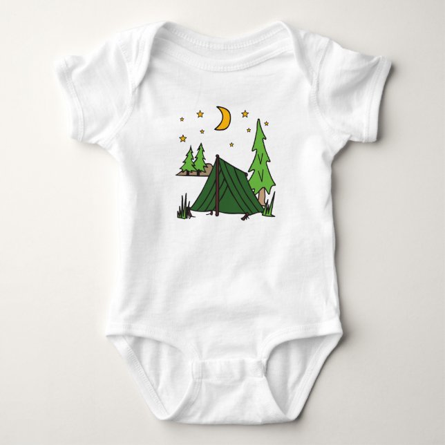 Tent Camping Baby Bodysuit (Front)