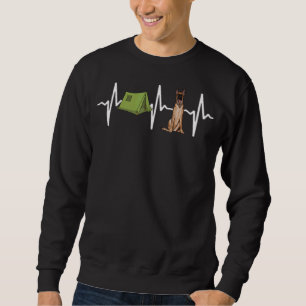 Tent Camping Belgian Malinoi Heartbeat Dog Sweatshirt