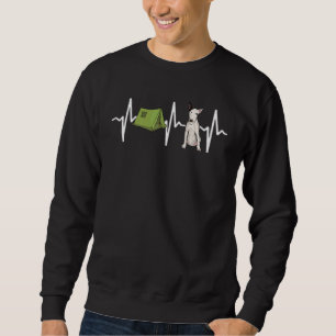 Tent Camping Bull Terrier Heartbeat Dog Sweatshirt