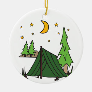 Tent Camping Ceramic Tree Decoration