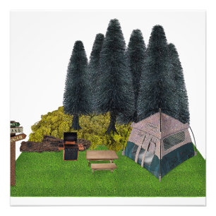 Tent Camping in the Forest Photo Print
