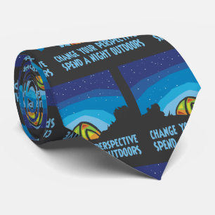 Tent Camping Night Sky Stars Tie
