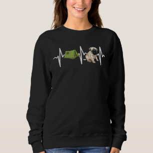 Tent Camping Pug Heartbeat Dog Sweatshirt