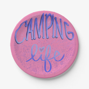 Tent Camping Wilderness Scene Paper Plate