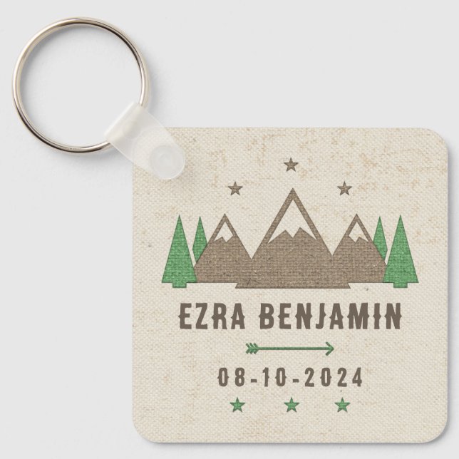 Tent Canvas Camping Bar Mitzvah Personalised Favou Key Ring (Front)