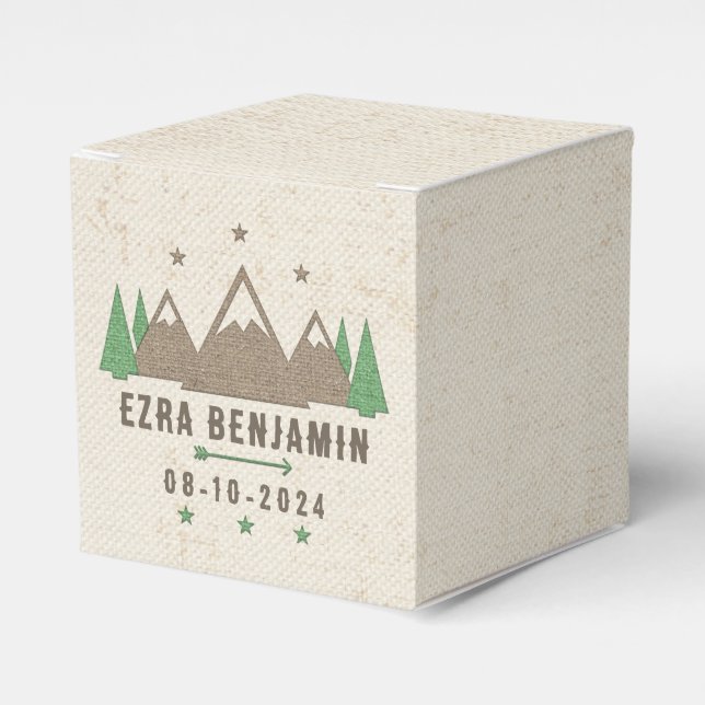 Tent Canvas Camping Bar Mitzvah Personalised Favour Box (Front Side)
