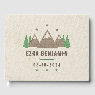 Tent Canvas Camping Bar Mitzvah Personalised Guest Book