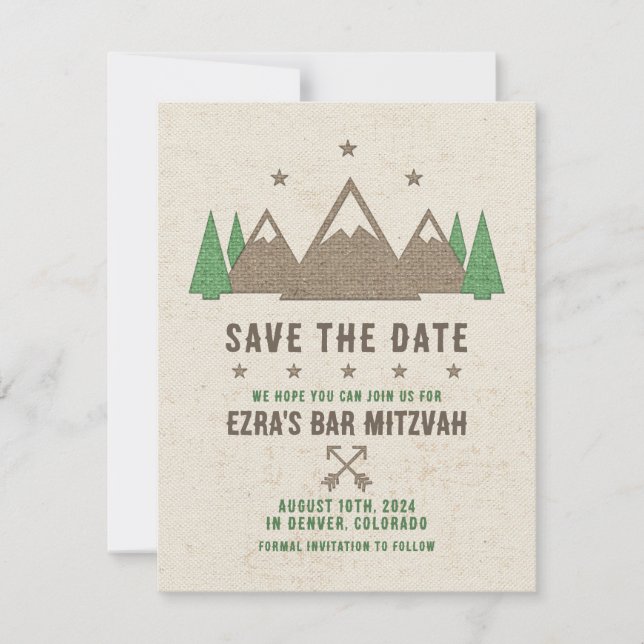 Tent Canvas Camping Bar Mitzvah Save The Date (Front)