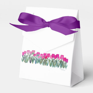 Tent Favour Boxes Spring Pink Tulips