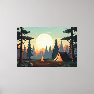 Tent in the forest canvas print
