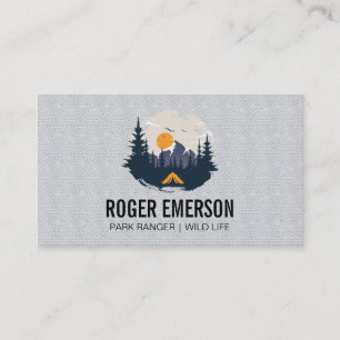 Tent in the Woods   Camping Business Card