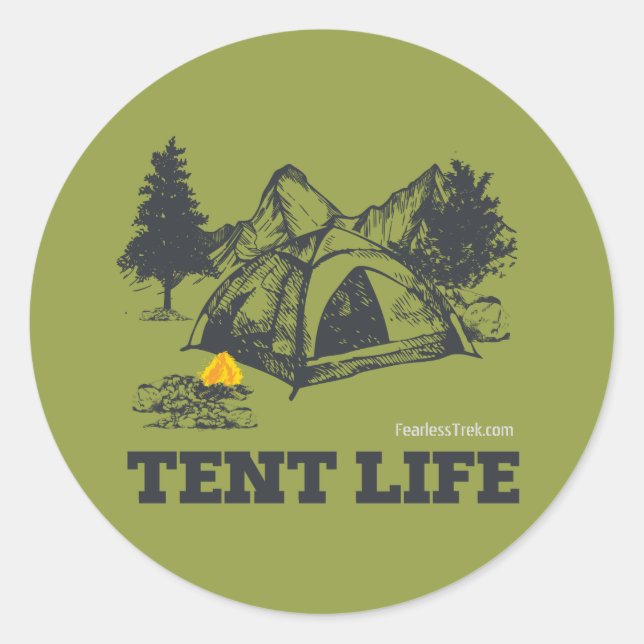 Tent Life Classic Round Sticker (Front)