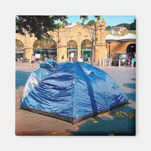 Tent outside station magnet
