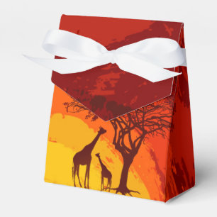 Tent Paper Favour Box African Safari Giraffe Sun