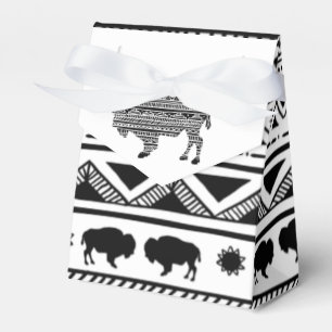 Tent Paper Favour Box Boho Buffalo Tribal Pattern