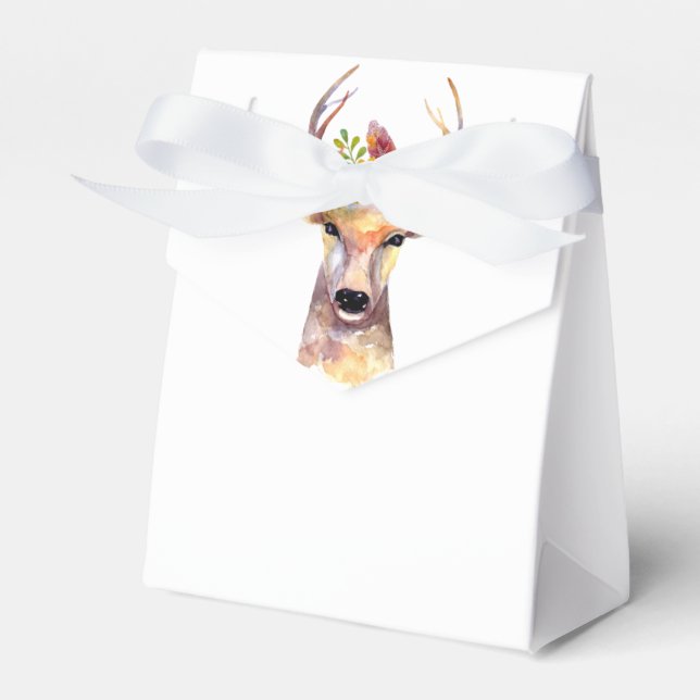 Tent Paper Favour Box boho deer Buck Head Browning (Front Side)