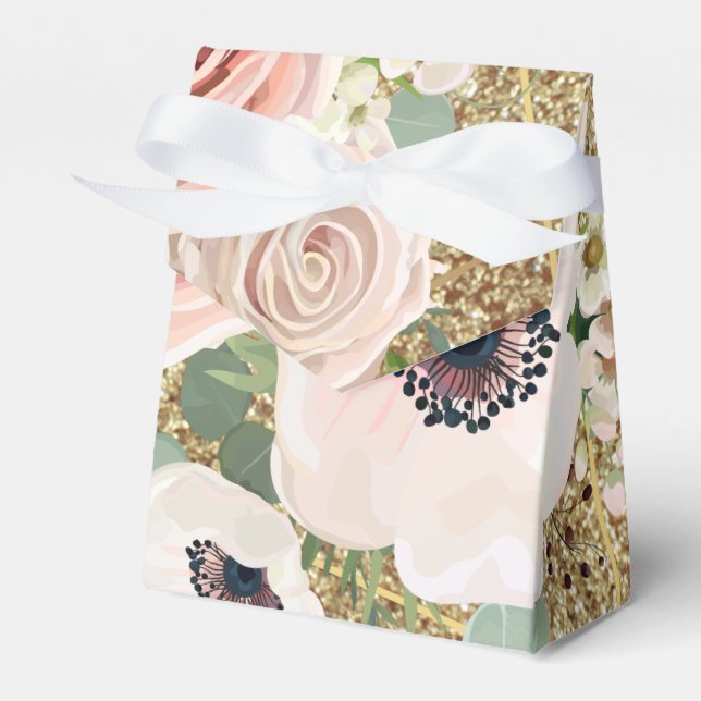 Tent Paper Favour Box Geometric Garden Rose Gold (Front Side)