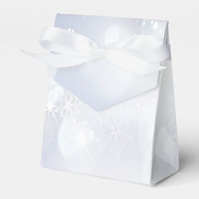 Tent Paper Favour Box Ornaments Snowflakes Snow Fl (Front Side)