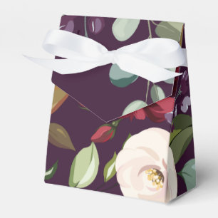 Tent Paper Favour Box Plum Purple Roses Gold Geome