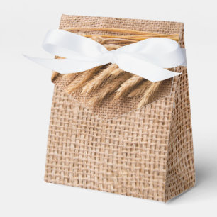 Tent Paper Favour Box Wheat on Burlap Sack Country