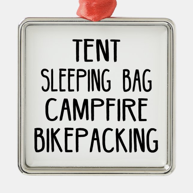 Tent Sleeping Bag Campfire Bikepacking Metal Tree Decoration (Front)