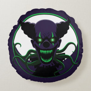 Tentacle Clown Round Cushion
