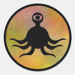 Tentacle Monster Hazard Classic Round Sticker
