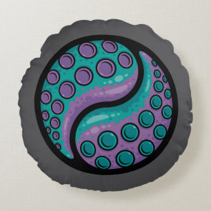Tentacle Yin Yang Round Cushion