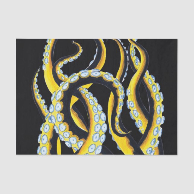 Tentacles Dark Ink Tissue Paper (Front)