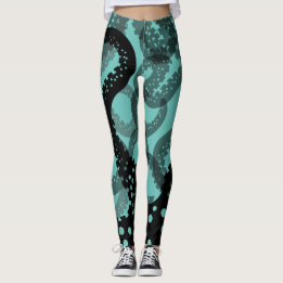 Tentacles faded seafoam green Leggings