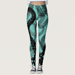 Tentacles faded seafoam green Leggings