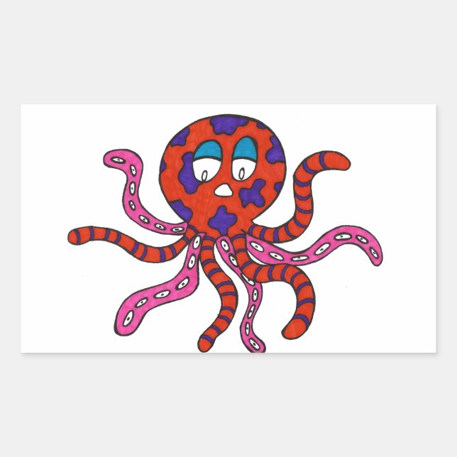 Tentative Octopus Rectangular Sticker (Front)