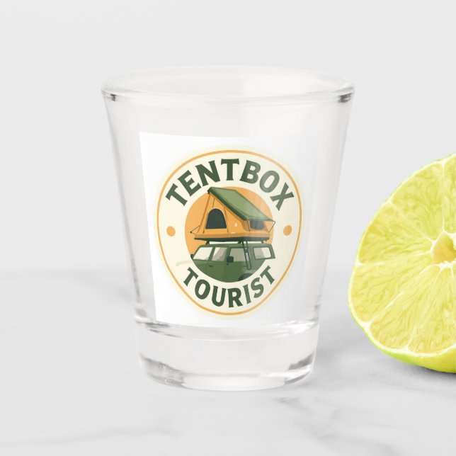 Tentbox Tourist Shot Glass (Front)