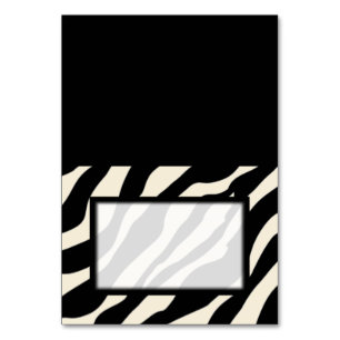 Tented Zebra Print Blank Place Card Tablecard