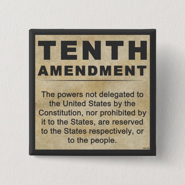 Tenth Amendment 15 Cm Square Badge (Front)