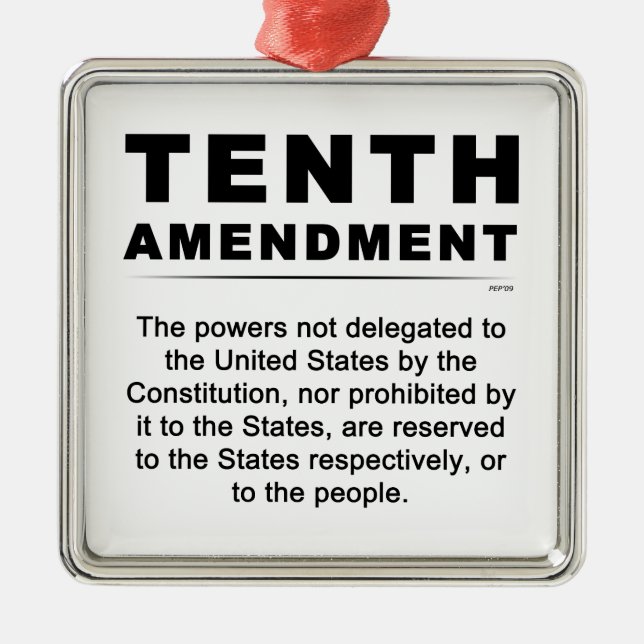 Tenth Amendment Metal Tree Decoration (Front)